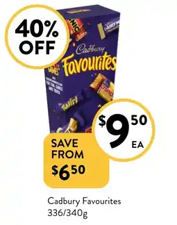 Foodworks Cadbury Favourites offer