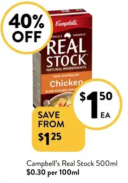 Foodworks Campbell's Real Stock offer