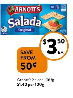 Foodworks Arnott's Salada per 100g offer