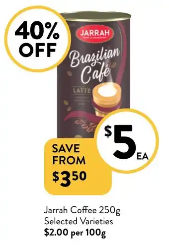 Foodworks Jarrah Coffee offer