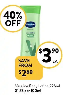 Foodworks Vaseline Body Lotion offer