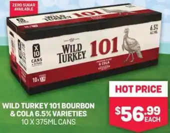 Bottlemart Wild Turkey 101 Bourbon & Cola 6.5% Varieties offer