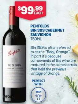 Bottlemart Penfolds Bin 389 Cabernet Sauvignon offer