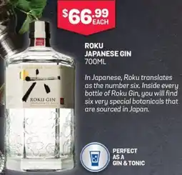 Bottlemart Roku Japanese Gin offer