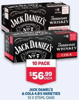 Bottlemart Jack Daniel's & Cola 4.8% Varieties Cans offer