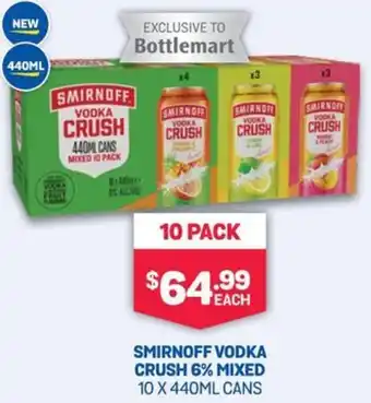 Bottlemart Smirnoff Vodka Crush 6% Mixed offer