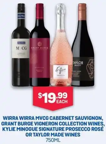 Bottlemart Wirra Wirra Mvcg Cabernet Sauvignon, Grant Burge Vigneron Collection Wines, Kylie Minogue Signature Prosecco Rosé Or Taylor M offer