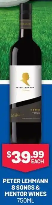 Bottlemart Peter Lehmann 8 Songs & Mentor Wines offer