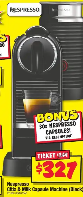 JB Hi-Fi Nespresso Citiz & Milk Capsule Machine (Black) offer