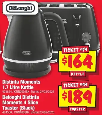 JB Hi-Fi Delonghi Distinta Moments 4 Slice Toaster (Black) offer