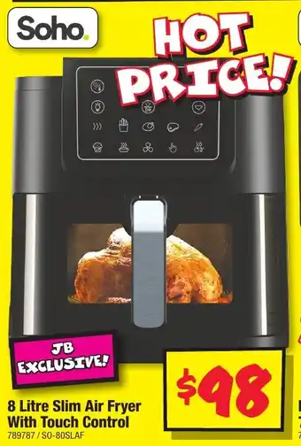 JB Hi-Fi Slim Air Fryer With Touch Control offer