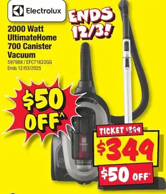 JB Hi-Fi 2000 Watt UltimateHome 700 Canister Vacuum offer