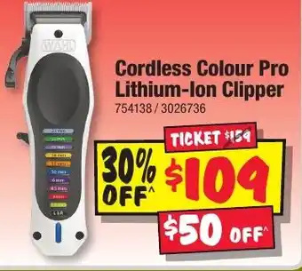 JB Hi-Fi Cordless Colour Pro Lithium-Ion Clipper offer