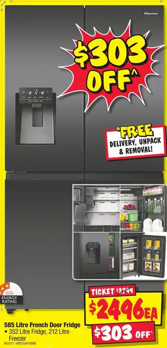 JB Hi-Fi 585 Litre French Door Fridge offer