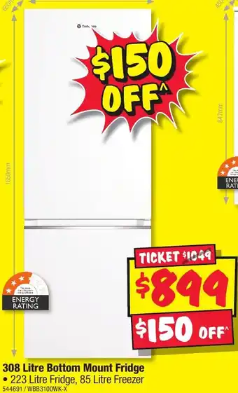 JB Hi-Fi Bottom Mount Fridge offer