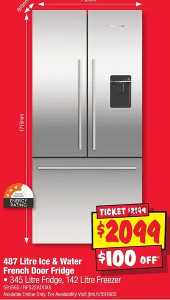 JB Hi-Fi Ice & Water French Door Fridge offer