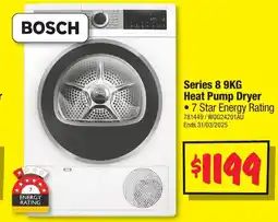 JB Hi-Fi Series 8 9KG Heat Pump Dryer offer