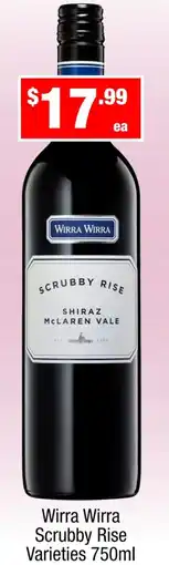 Liquor Stax Wirra Wirra Scrubby Rise Varieties offer
