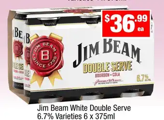 Liquor Stax Jim Beam White Double Serve offer