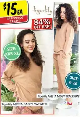 NQR Tigerlily ARIETA DARCY SWEATER Tigerlily ARIETA MISSY TRACKPANTS offer