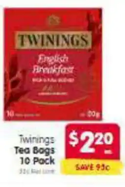 Spar Twinings tea bags offer