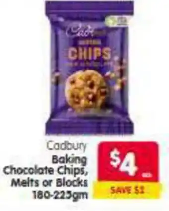 Spar Cadbury Baking Chocolate Chips, Melts or Blocks offer