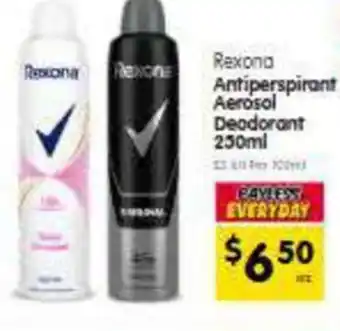 Spar Rexona Antiperspirant Aerosol Deodorant offer