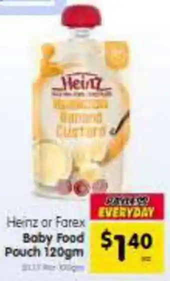 Spar Heinz or Farex Baby Food Pouch offer