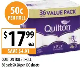 Supabarn QUILTON TOILET ROLL offer