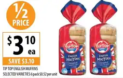 Supabarn TIP TOP ENGLISH MUFFINS offer