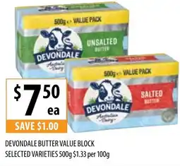 Supabarn DEVONDALE BUTTER VALUE BLOCK offer