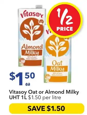 Ritchies Vitasoy Oat or Almond Milky UHT offer