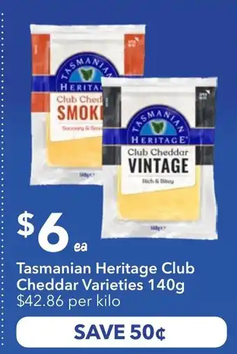 Ritchies Tasmanian Heritage Club Cheddar Varieties offer