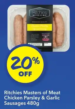 Ritchies Ritchies Masters of Meat Chicken Parsley & Garlic Sausages offer