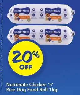 Ritchies Nutrimate Chicken 'n' Rice Dog Food Roll offer