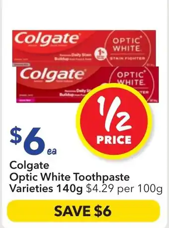 Ritchies Colgate Optic White Toothpaste Varieties offer