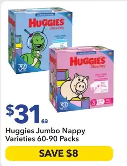 Ritchies Huggies Jumbo Nappy Varieties offer