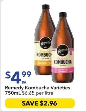 Ritchies Remedy Kombucha Varieties offer