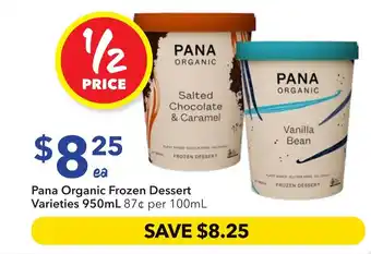 Ritchies Pana Organic Frozen Dessert Varieties offer