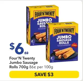 Ritchies Four'N Twenty Jumbo Sausage Rolls offer