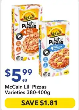 Ritchies McCain Lil' Pizzas Varieties 380-400g offer