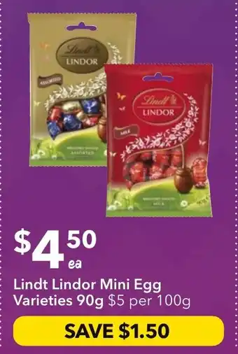 Ritchies Lindt Lindor Mini Egg Varieties offer