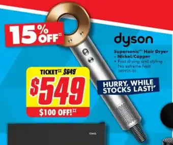 The Good Guys Supersonic™ Hair Dryer - Nickel/Copper offer