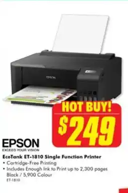 The Good Guys EcoTank ET-1810 Single Function Printer offer