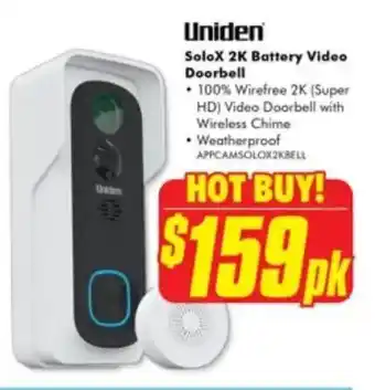 The Good Guys SoloX 2K Battery Video Doorbell offer