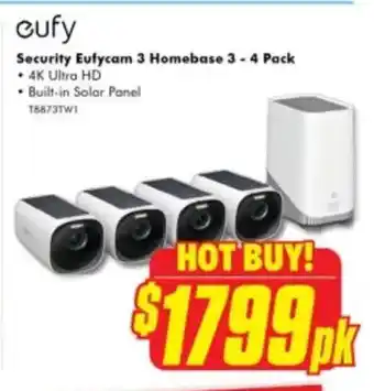 The Good Guys Security Eufycam 3 Homebase 3 - 4 Pack offer