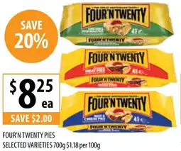 Supabarn Four'n twenty pies selected varieties offer