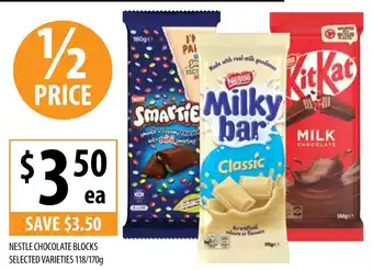 Supabarn Nestle chocolate blocks selected varieties offer