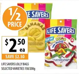 Supabarn Life savers lolly bags selected varieties offer