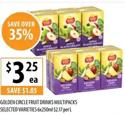 Supabarn Golden circle fruit drinks multipacks selected varieties offer